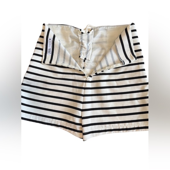 ZARA woman Black White Striped Sailor Look Skort Shorts Skirt Size M - Picture 7 of 7